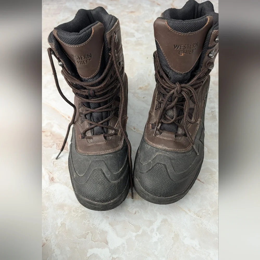 Western Chief Men's Brown waterpoof Boots Size 9.5